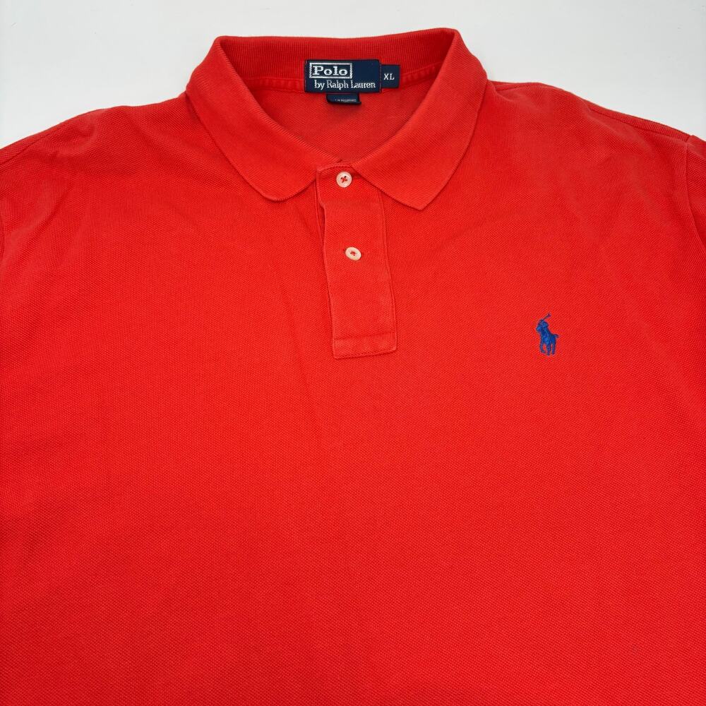 Polo Ralph Lauren XL Solid Orange Cotton Short Sleeve Polo Shirt